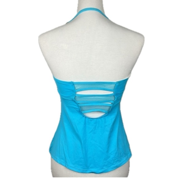 Cole of California Tankini Swim Top Mesh Removable Strap Pads Aqua Blue Size S - Picture 6 of 11